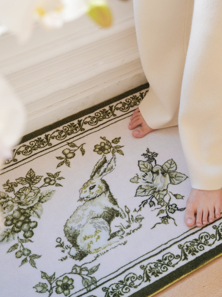 CP112 - French Peter Rabbit "Green Wilderness" Entrance Carpet Living Room Entrance Mat