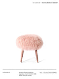 CH029 - "Nobleman Stool" Vintage Mist Pink Yang Wood Cloakroom Shoe Changing Stool