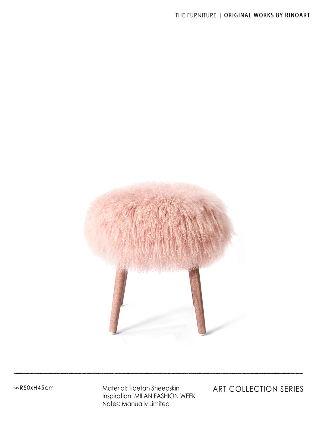 CH029 - "Nobleman Stool" Vintage Mist Pink Yang Wood Cloakroom Shoe Changing Stool