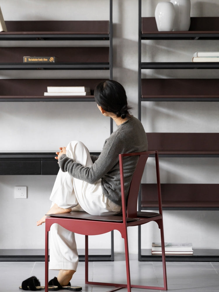 CH110 - "Clouds and Mist Chair" - Leather Cushion, Chinoseries