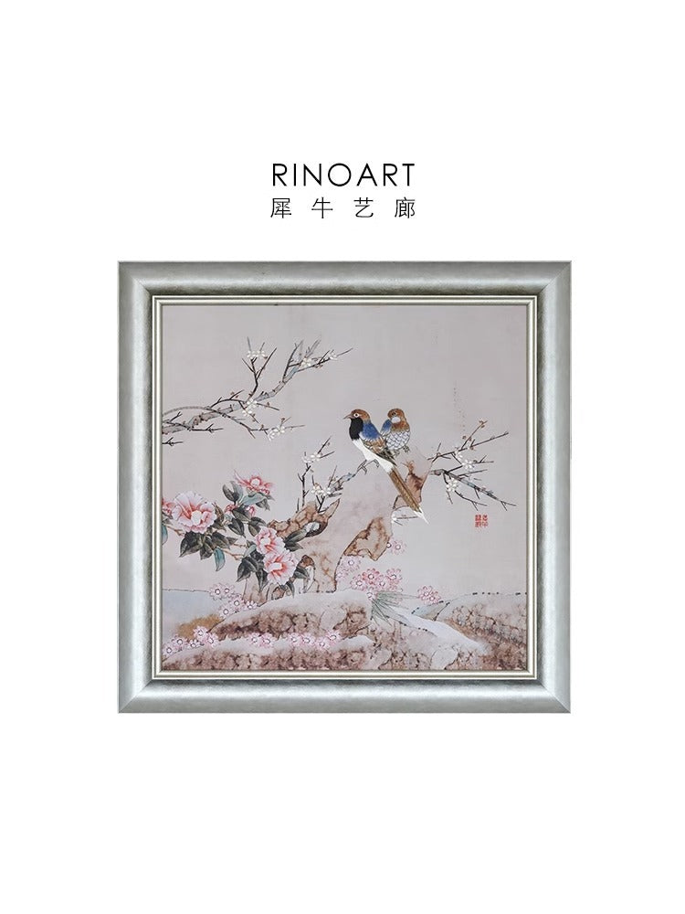 AH170 - 3D Embroidery "Joyful" New Chinese Living Room Bedroom Wall Art