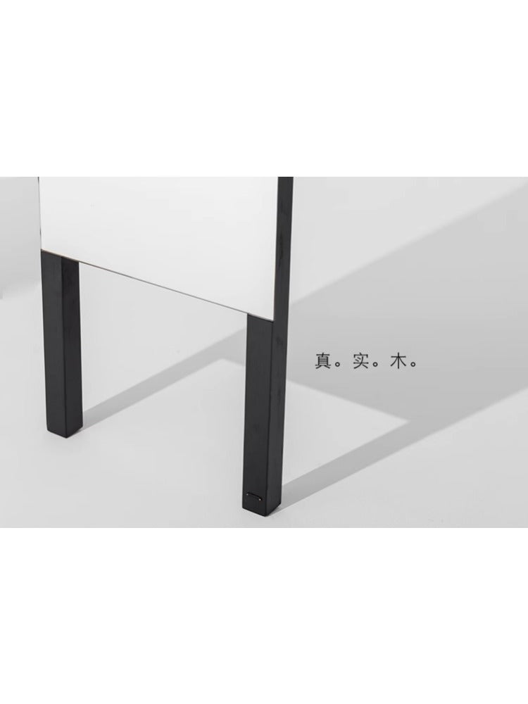 DZ014 - Swedish Floor Standing Mirror Antique White Wax Wood Dressing Mirror Entrance Mirror Large Area Floor Try-On Mirror