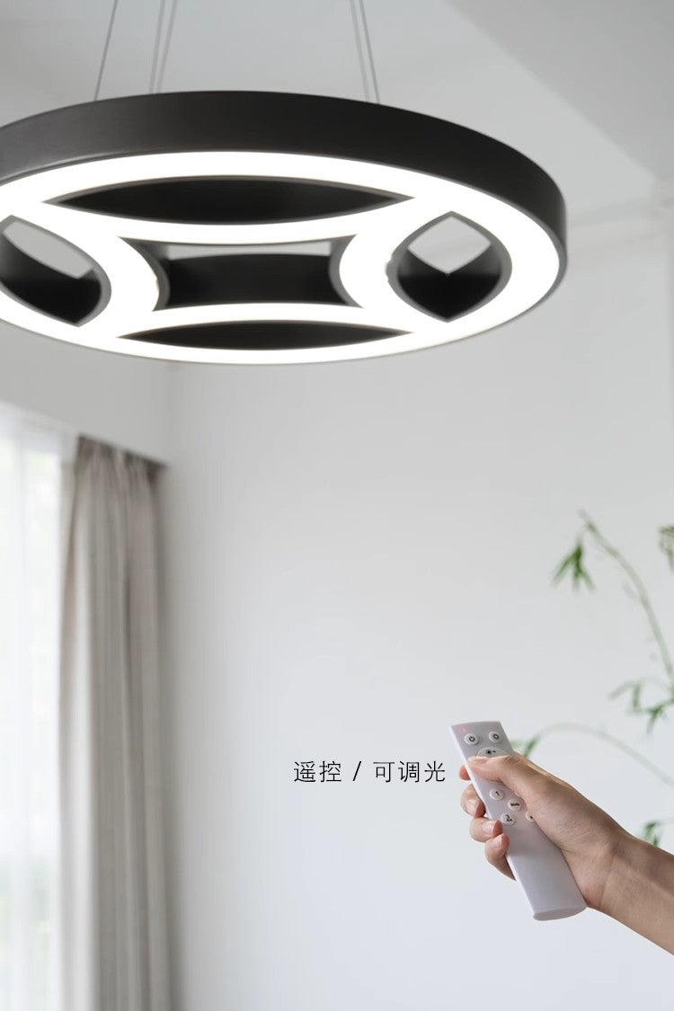 LH006 - Floating "Old Bronze Coins" Dimmable Adjustable Height / Modern Ceiling Lamp Simple Living Room UFO Pendant Lamp