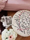 CH020 - "Love Letter" Pouf with 3D Embroidery