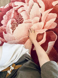 CP039 - Flowers Bloom Wealth" Peony Carpet, exported from New York, perfect for bedside, bathroom, entryway, mirror area.