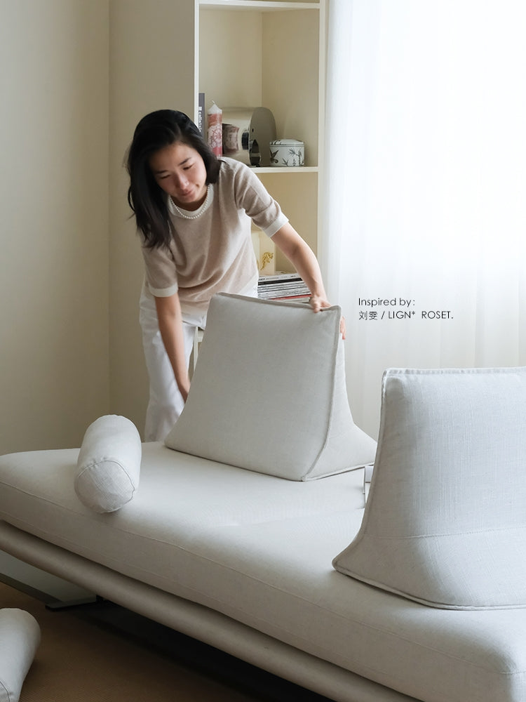 CH060 (Three Seats) - Moveable Backrest: French "Artistic Series", Modular Sofa, Multi-functional