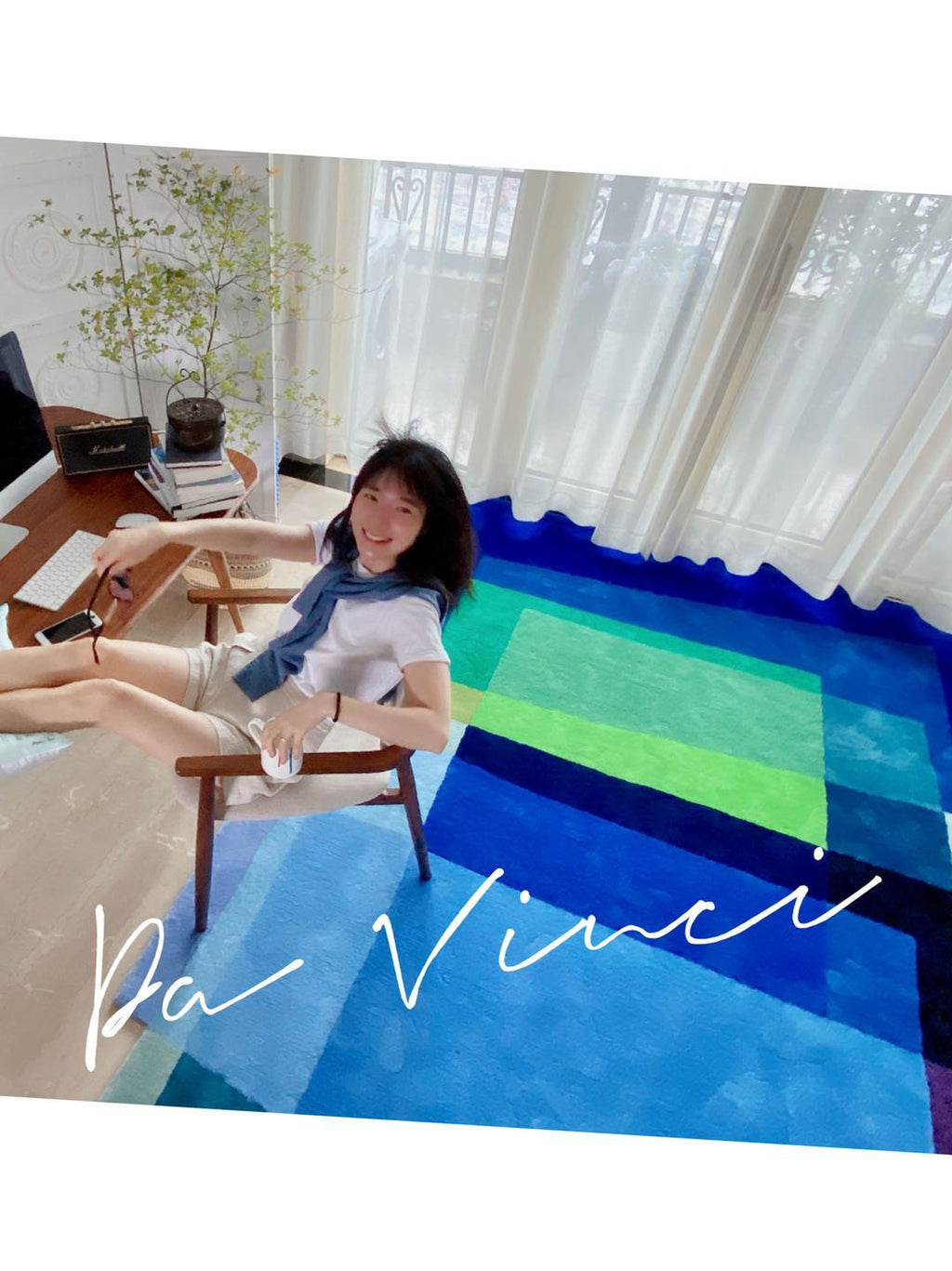 CP008 - DaVinci Watercolor Series Art Handmade Designer Carpet Irregular Living Room Modern Geometric Carpet