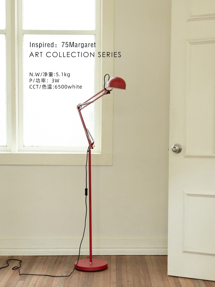 LA046 (Floor Lamp) - Vintage Classic! Margaret Floor Lamp Three-fold Mechanical Arm Adjustable Study Table Lamp