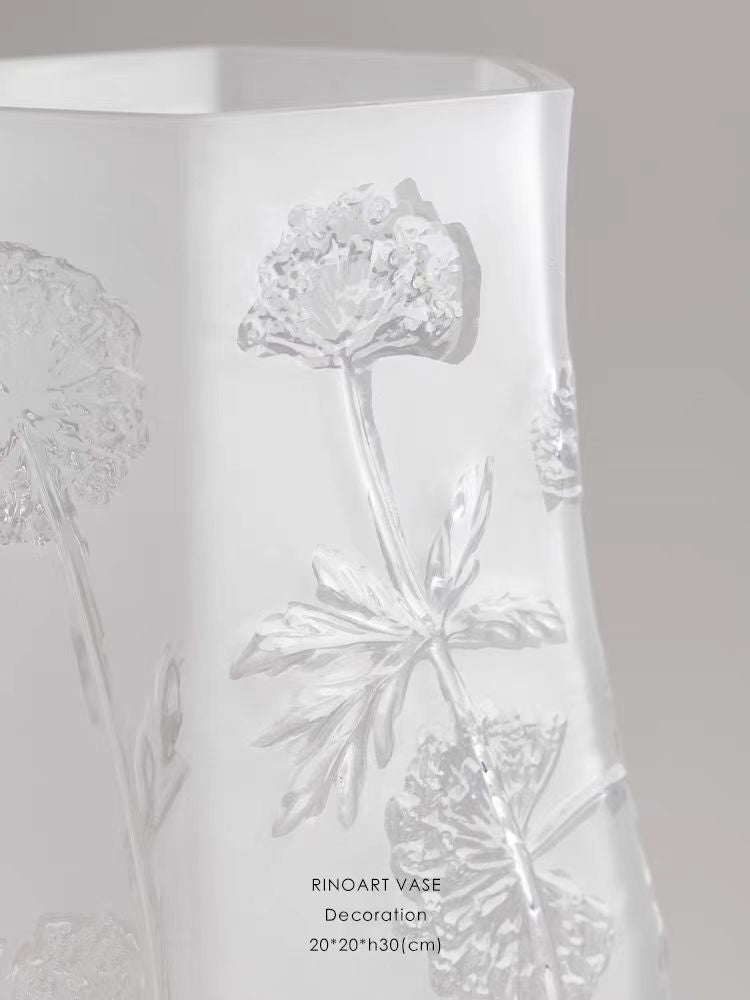 DC285 - Heavy Pure Crystal! Rare Vintage Hexagonal Vase Flower Arrangement Flower Pot Entrance Decoration
