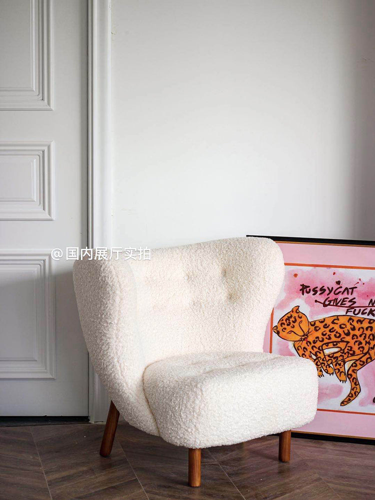 CH003 - Nordic Minimalist Chair: Wool Upholstery, Creative Sofa for One, Social Media Sensation
