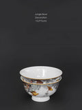 DC012 (Set) - Nordic luxury household bone china rice bowl dessert bowl combination housewarming gift internet celebrity