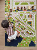 CP104 - Kids Large Children's Carpet Washable! "Venice City" Three-Dimensional Architectural Track Children's Room Climbing Pad