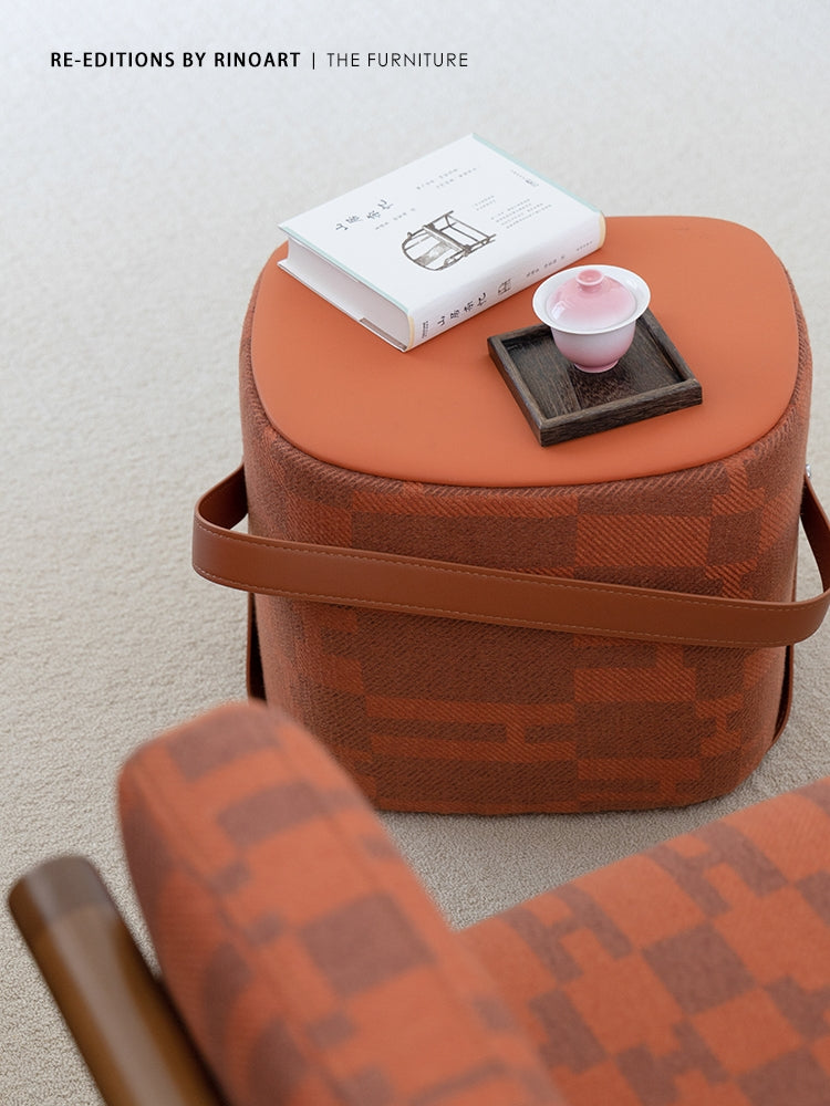 CH079 - H Deco Saddle Stool Orange Golden Brown: Portable, Bedside, Living Room, Versatile Side Table