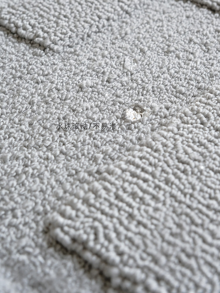 CP089 - Fendi Pearl Gray "Micro-Waterproof" Double F Three-Dimensional Relief Living Room Carpet Entry Bedroom Bedside Carpet