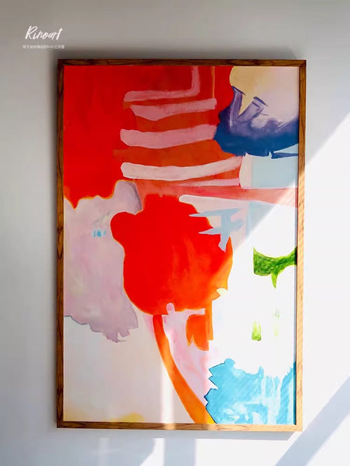 AH001 - Oil Painting "As River Flow" Flowing Earth Colors Large Vertical Art
