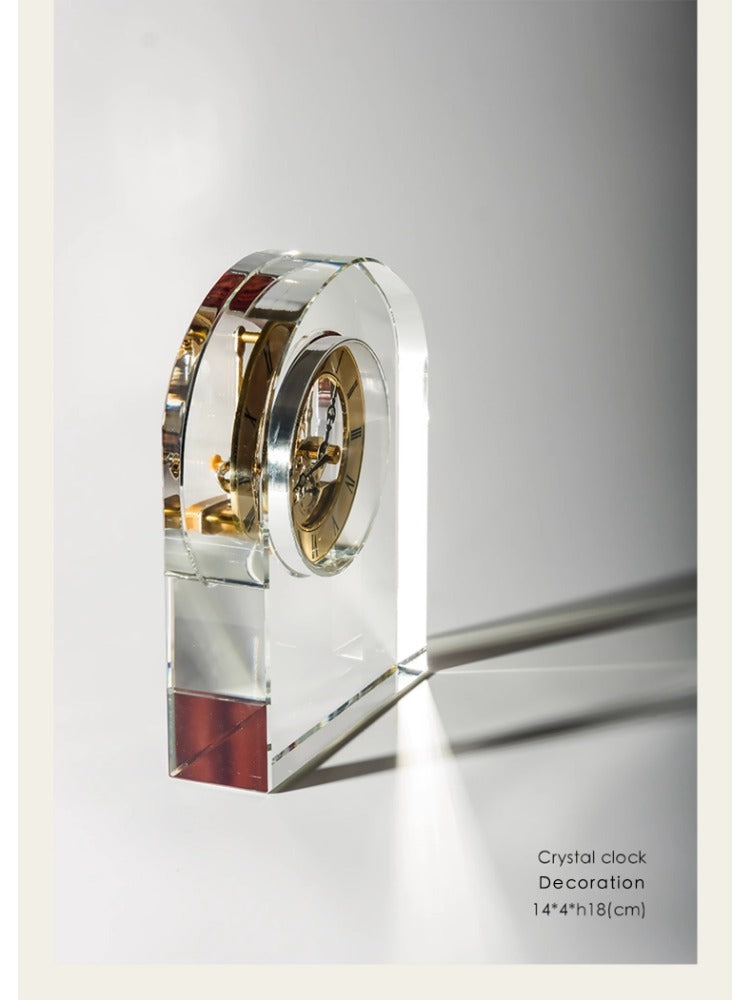DC122 - MIKIM*TO exclusive! Heavy crystal vintage sitting clock brass home clock desk foyer ornament