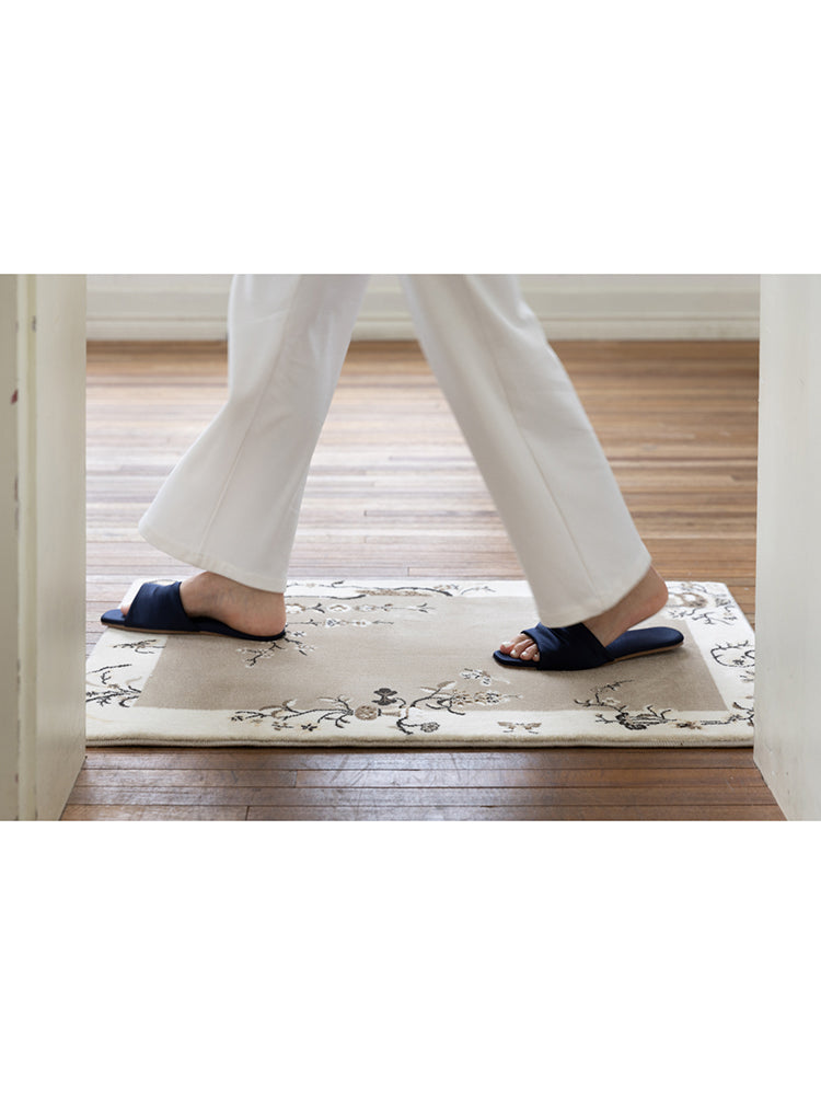 CP128 - "Elegant Leisure" Oriental Flowers and Plants New Chinese Washable Living Room Entrance Mat