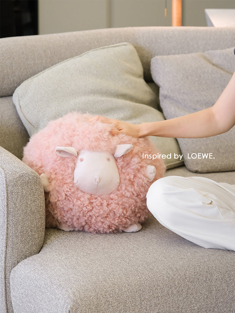 BD065-1 - Limited Edition Pink Sheep Ball! Loewe Shaun the Sheep Pillow: Versatile Wool Pillow