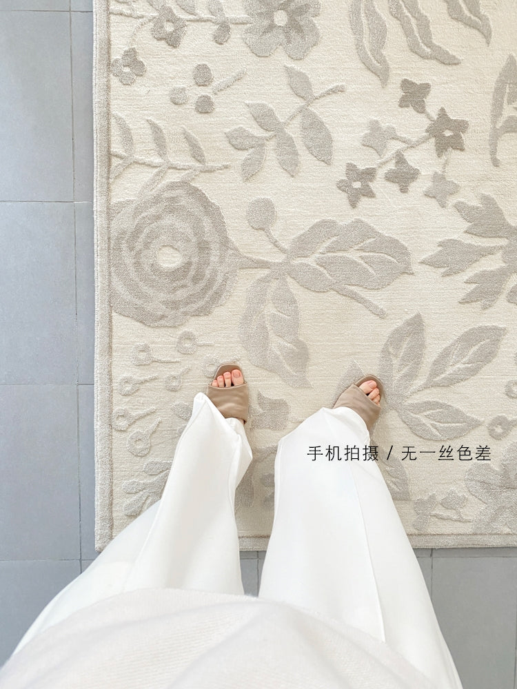 CP129 - "+Silk True Silk" Washable Carpet Series! Three-Dimensional Embossed Bedroom Bedside Carpet High-End Light Luxury