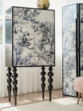 GA012 - Di@r Maison Series Jungle Lacquered Wood French Upright Cabinet Chinese-style Blue and White