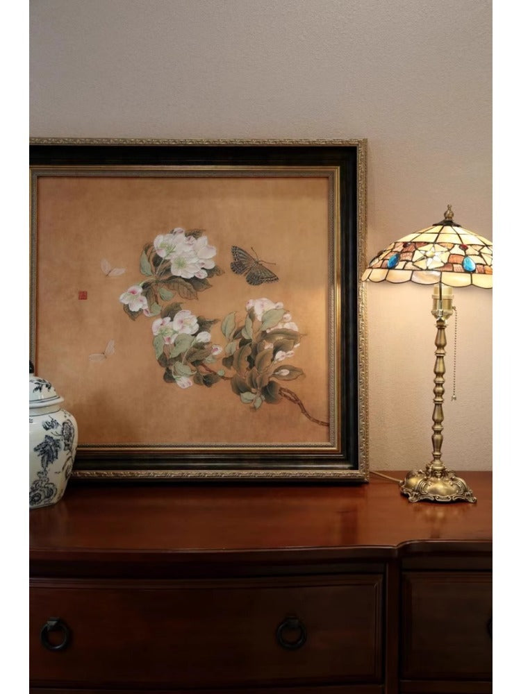AH172 - 3D Embroidered Butterfly "Spring Is Coming" Antique Frame Art