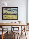 AH084 - Wall Art New York Hand-Painted Oil "Kansas Ranch" Large Living Room Sofa Back Wall Art