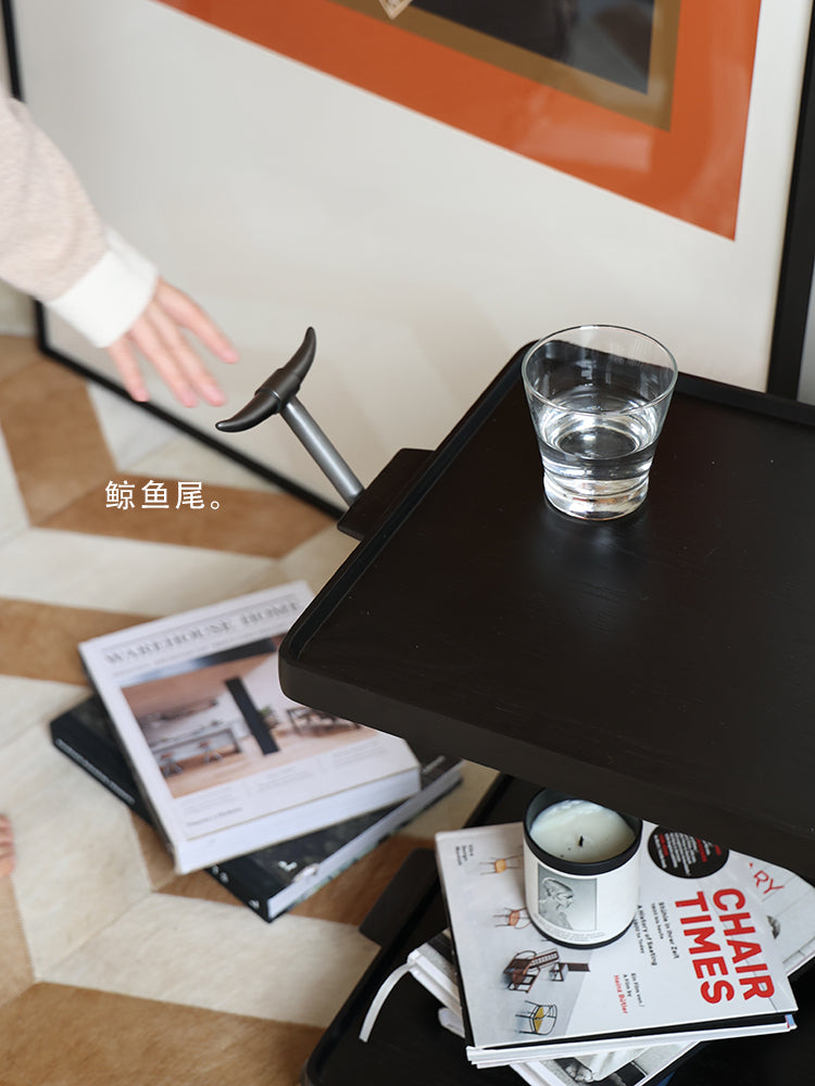 YA012-1 - Exclusive Samurai Black! Vintage Mobile Small Cart Sofa Side Table Dining Cart