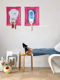 AH153 (Set) - Stylish Hand-painted Art "Skier/Surfer" Thick Paint Installation Art Piece for Hanging