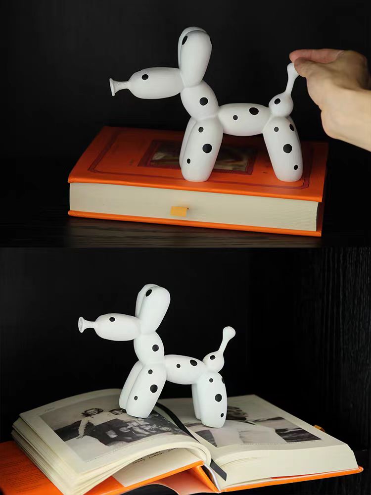 DC134 (Set) - "Accompany" series Jeff Koons checkerboard balloon dog study paperweight home ornament housewarming