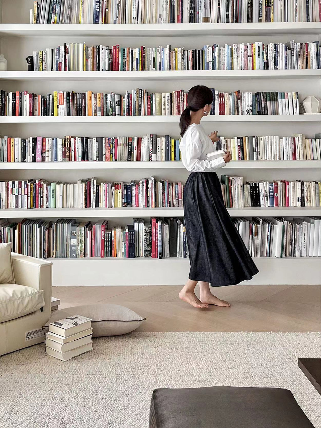 CP095 - New Zealand Large Popcorn "Wool + Cashmere" Wabi-Sabi Pure Color Simple Carpet