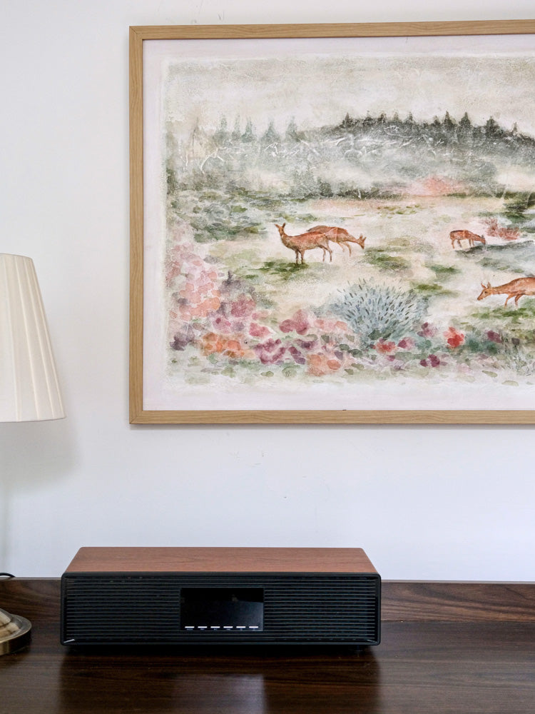AH119 - Italian Stone Mural "Linglu Wonderland" Mid-Century Living Room Sofa Oriental Art