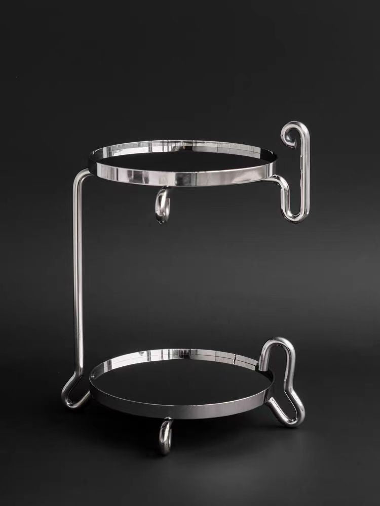 DC105 - Home Silver Egg series mirror double-layer ear-through streamline double-layer bathroom storage tray cloakroom jewelry tray