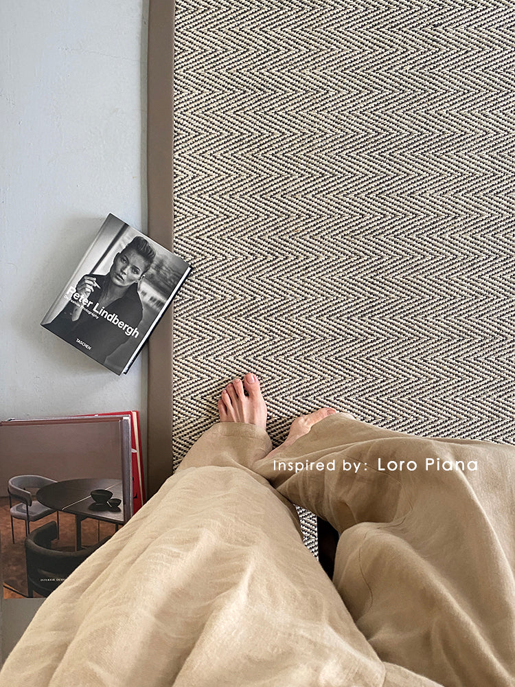 CP077 - Brazilian Natural Sisal Loro Piana Herringbone Hand-Woven Washable Living Room Four Seasons Carpet