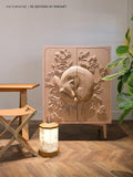 GA017 - South African Imported Vintage Hand-carved White Waxwood Fox Foyer Cabinet: Bedside Cabinet, Luxurious
