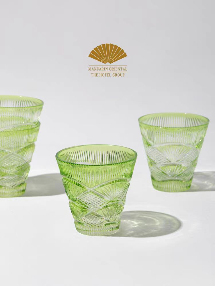 DC280 (Single) - Home Decor Wen Hua Oriental Series "Floating Light Fan Surface" Pure Crystal! Hand-cut Art Collection Water Cup