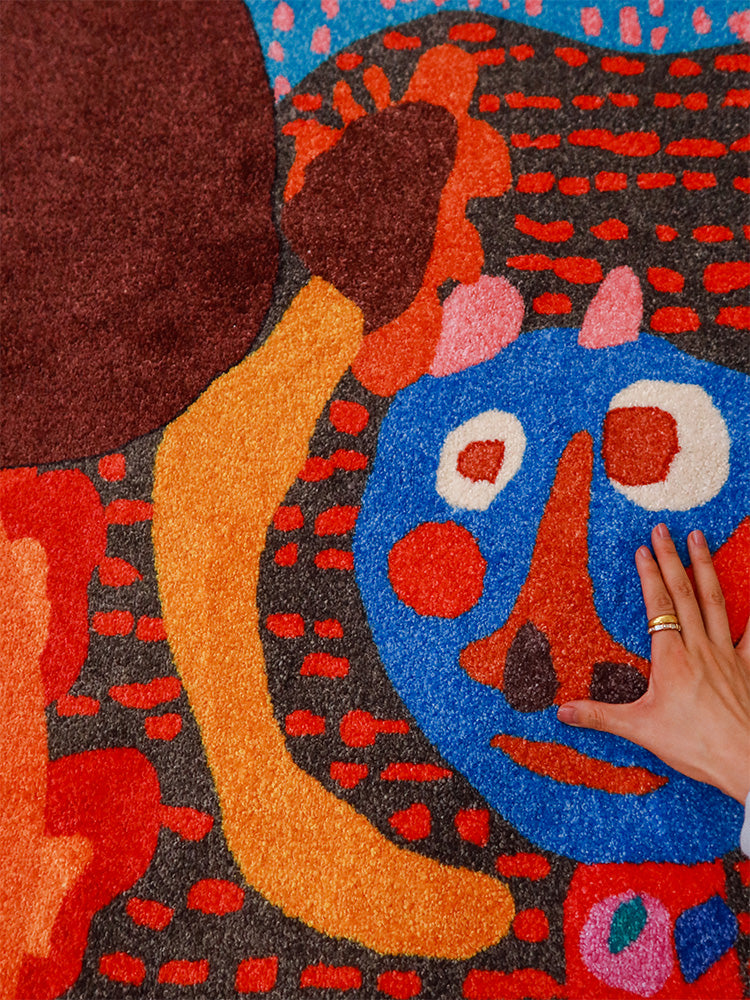 CP036 - Limited Edition by Artist: Mai Sister Original "Rainbow Ears" Rhino Life Color Children's Room Carpet
