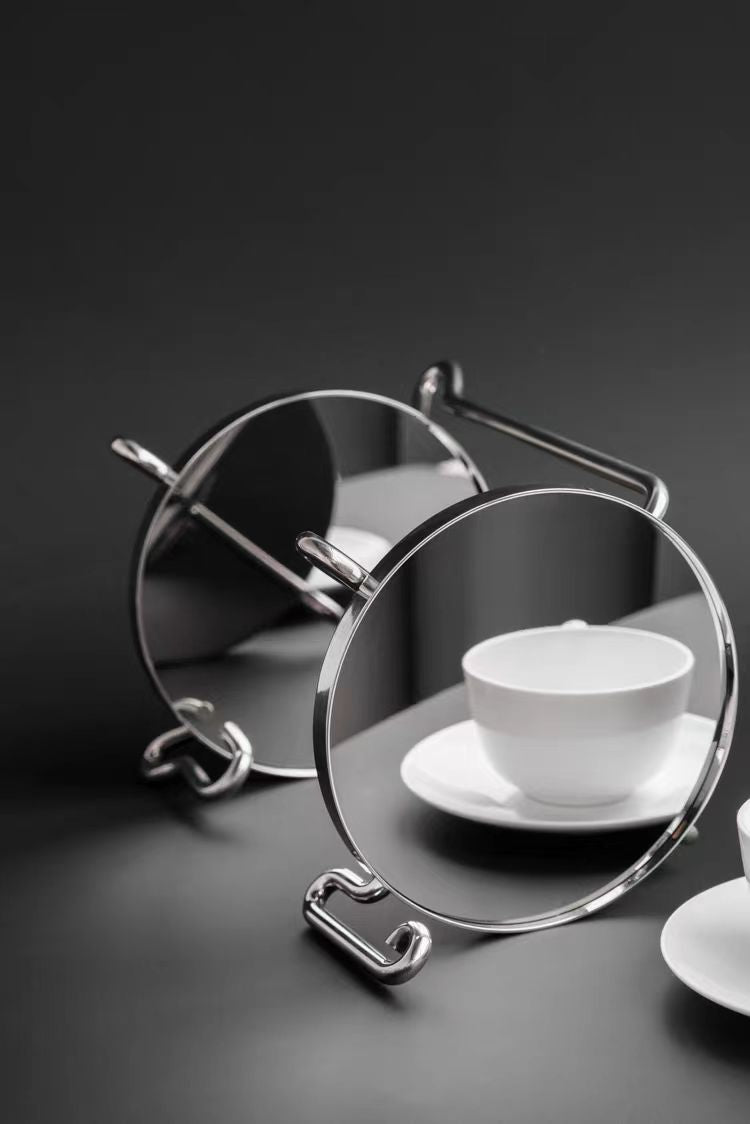 DC105 - Home Silver Egg series mirror double-layer ear-through streamline double-layer bathroom storage tray cloakroom jewelry tray