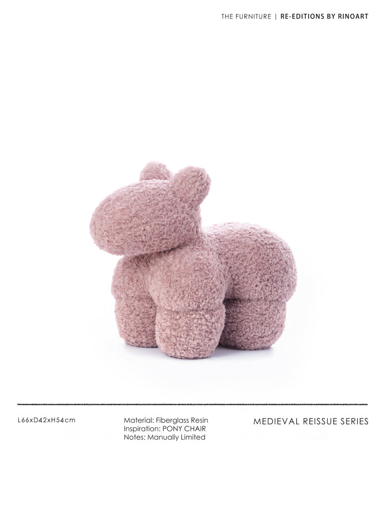 CH042-1 (Pink) - Vintage Limited Edition: Pony Chair in Purple, Mumbai-style, Woolly