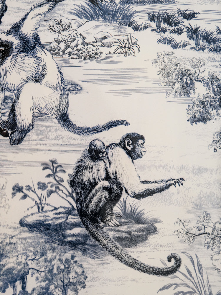 YA015 (4-Folder) - Di@r Maison Series Jungle Art Lacquered Wood French Screen Ink Blue and White New Chinese