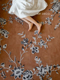 CP067 - Collection! 3D Embroidery Handmade Carpet "Prosperity" British Tea Color Living Room Sofa Carpet