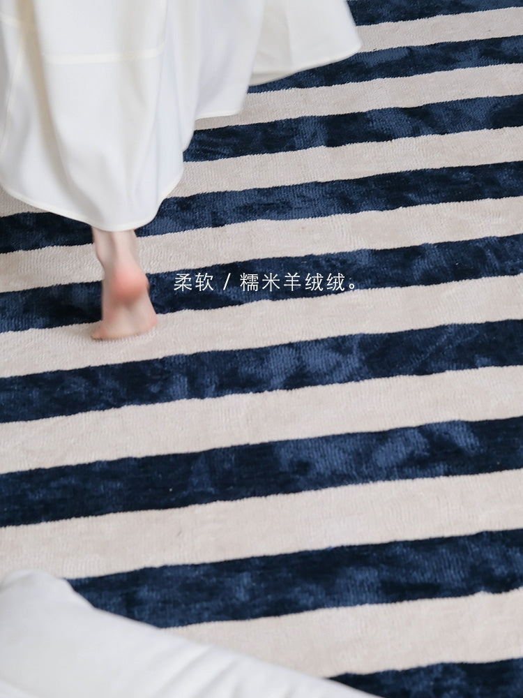 CP102 - FEND* Berlin Blue "Rising Step by Step" Stylish Striped Carpet Four Seasons Available Living Room Large Carpet