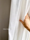 FS002 - Home Vera W@ng Series French Linen Cross Jacquard Sheer Curtains Translucent Living Room Bedroom Floor-to-Ceiling Curtains