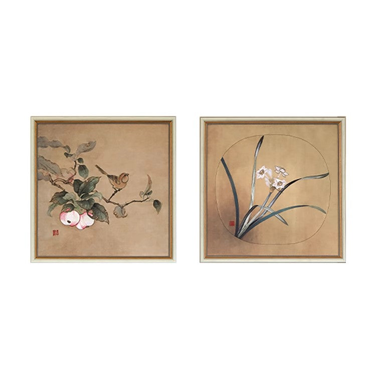 AH173 (Set) - 3D Embroidery "Spirit Bird" "County Orchid" Good Luck Wall Art