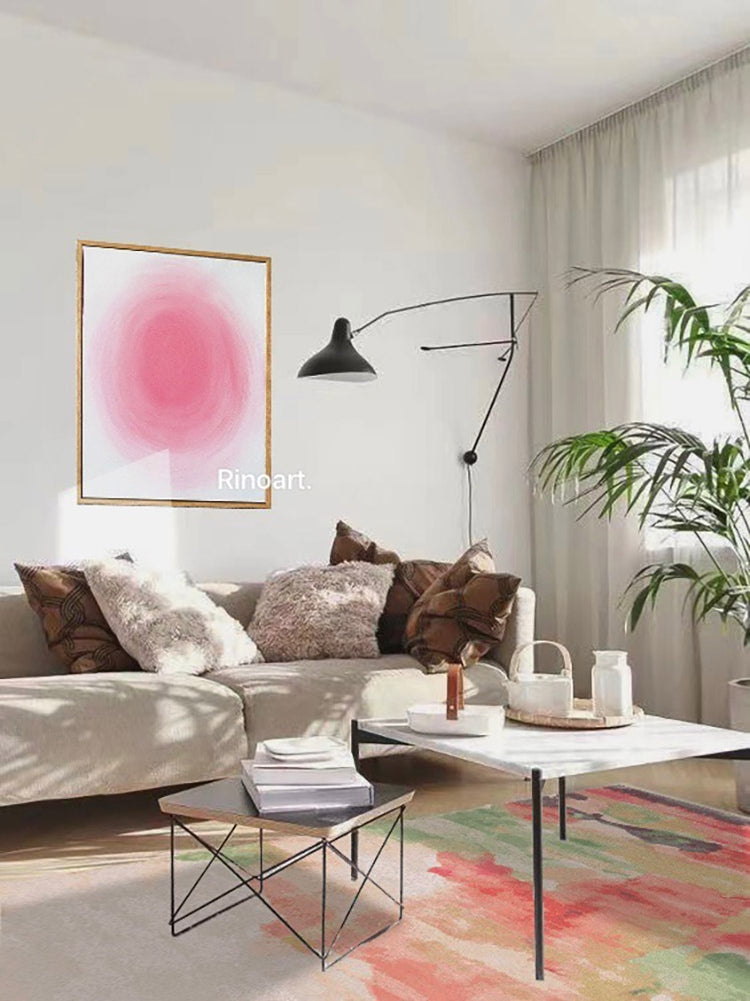 CP026 - Peony Ink Carpet Watercolor Gradient Living Room Coffee Table Mat Bedroom Bedside Carpet American ins