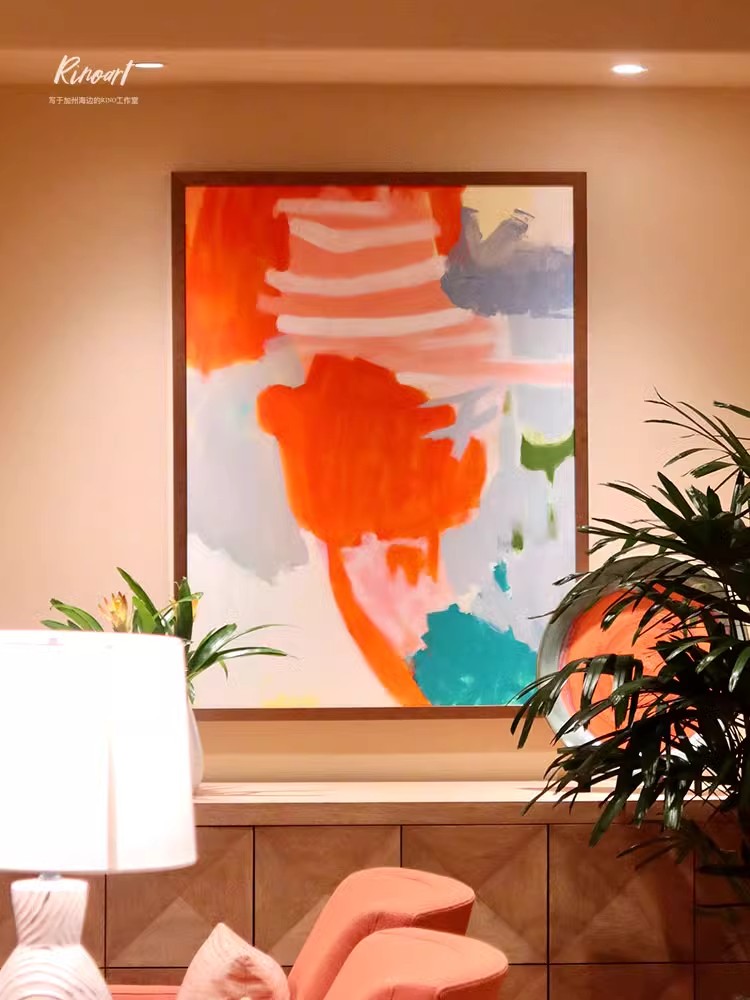 AH001 - Oil Painting "As River Flow" Flowing Earth Colors Large Vertical Art