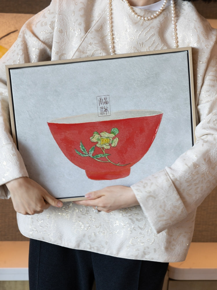 AH211 (Set) - Oriental Work "Fulfilled" Water-soluble Muscle Texture Painting Small Combination Painting New Chinese Style Living Room Entryway Hanging Art
