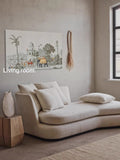 AH111 - "One Thousand and One Nights" "Eden" Hand-Painted Wallpaper Art Jungle Living Room Sofa Background