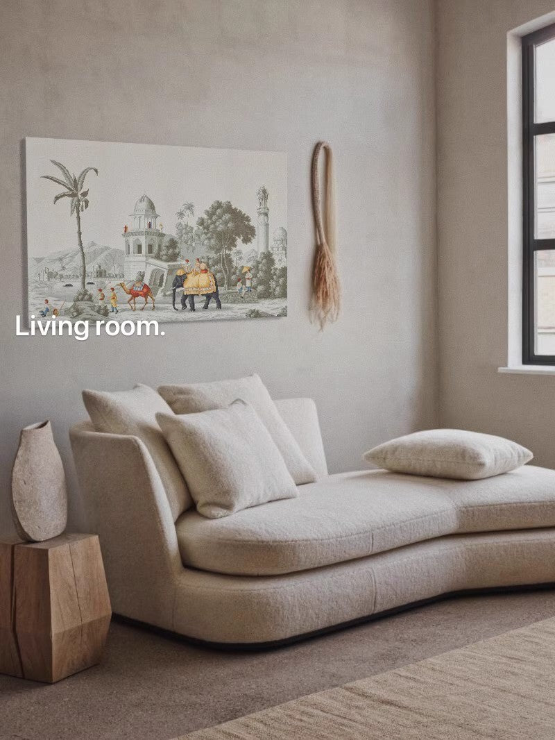 AH111 - "One Thousand and One Nights" "Eden" Hand-Painted Wallpaper Art Jungle Living Room Sofa Background