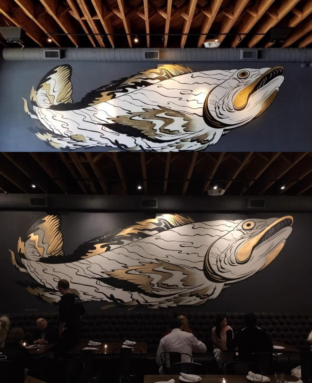 AH106 - Japanese "Furifushi" Floating Life Hand-painted Big Fish Wall Art