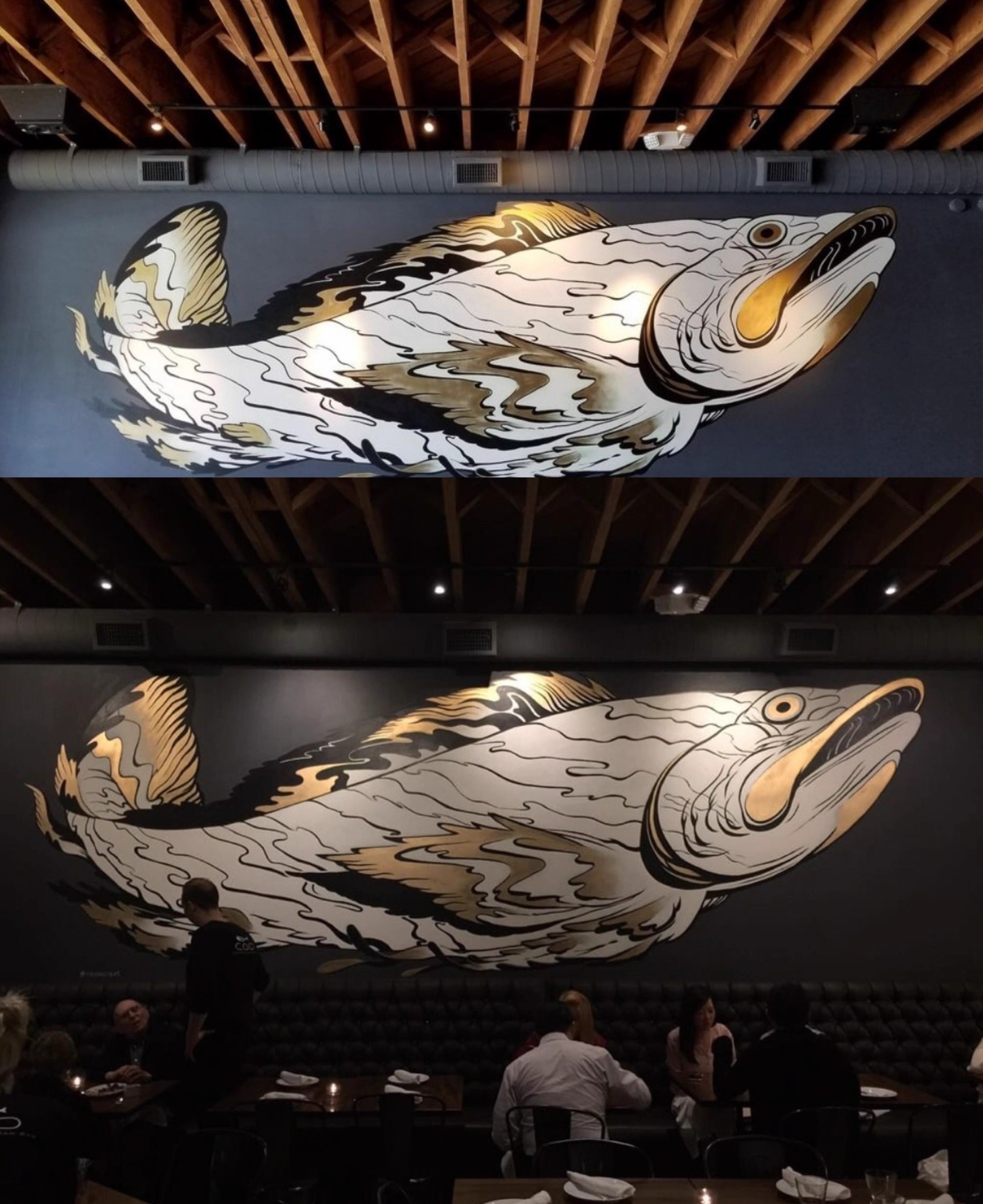 AH106 - Japanese "Furifushi" Floating Life Hand-painted Big Fish Wall Art